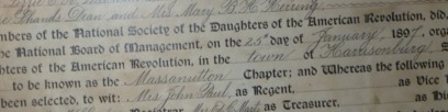 Screenshot of part of the Massanutton Charter.